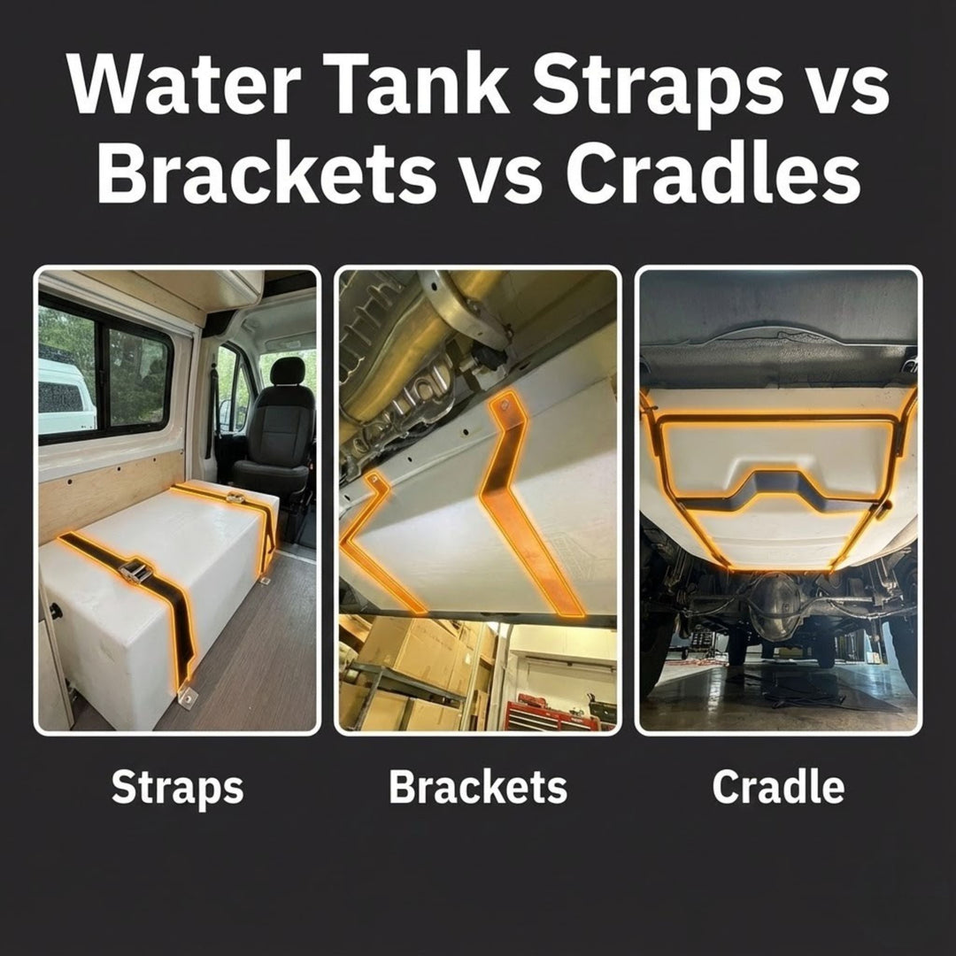 water tank straps vs brackets vs cradles