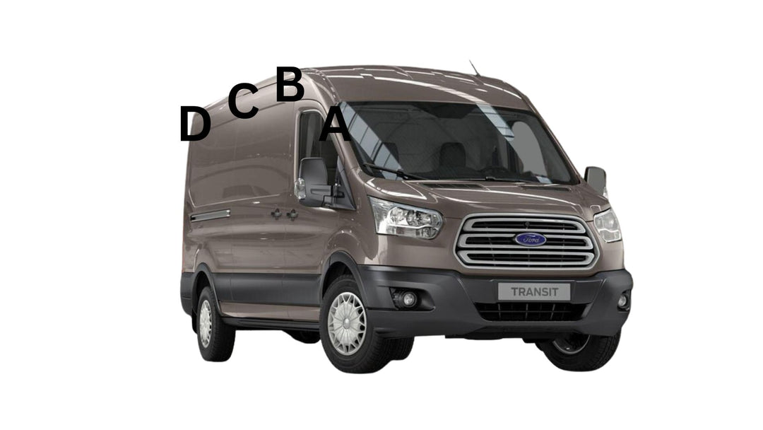 Where is the b pillar in the Ford Transit