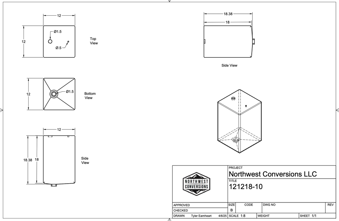 10 gallon cube tank grey drain