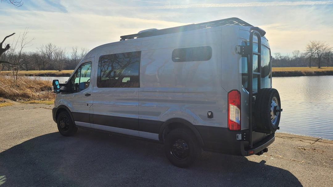 Rover Vans Tire Carrier & Ladder Combo for Ford Transit