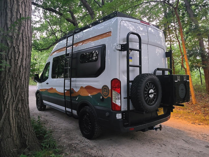 Rover Vans Tire Carrier & Ladder Combo for Ford Transit