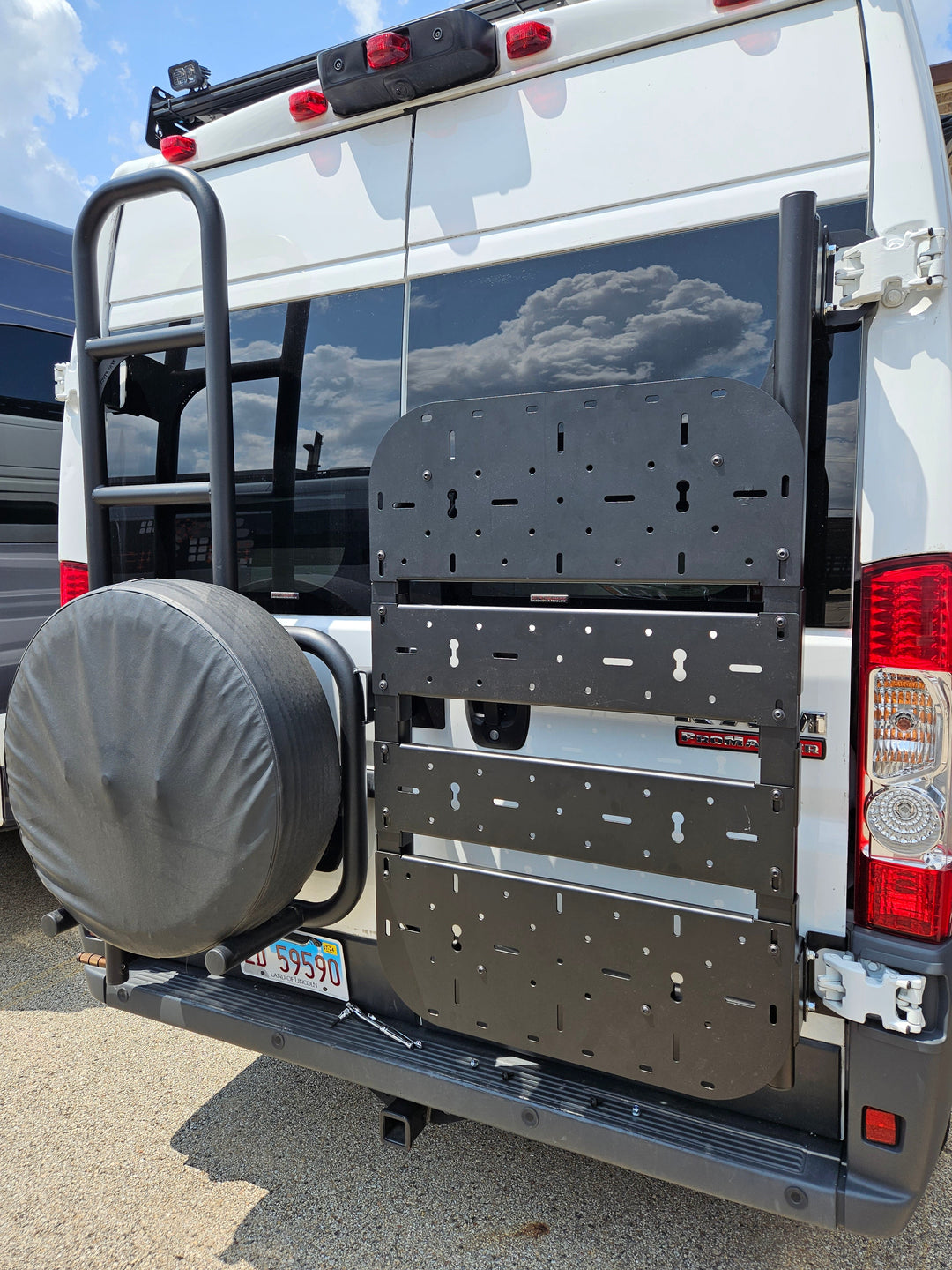 Rover Vans Tire Carrier & Ladder Combo for Ram ProMaster - Drill Through Version