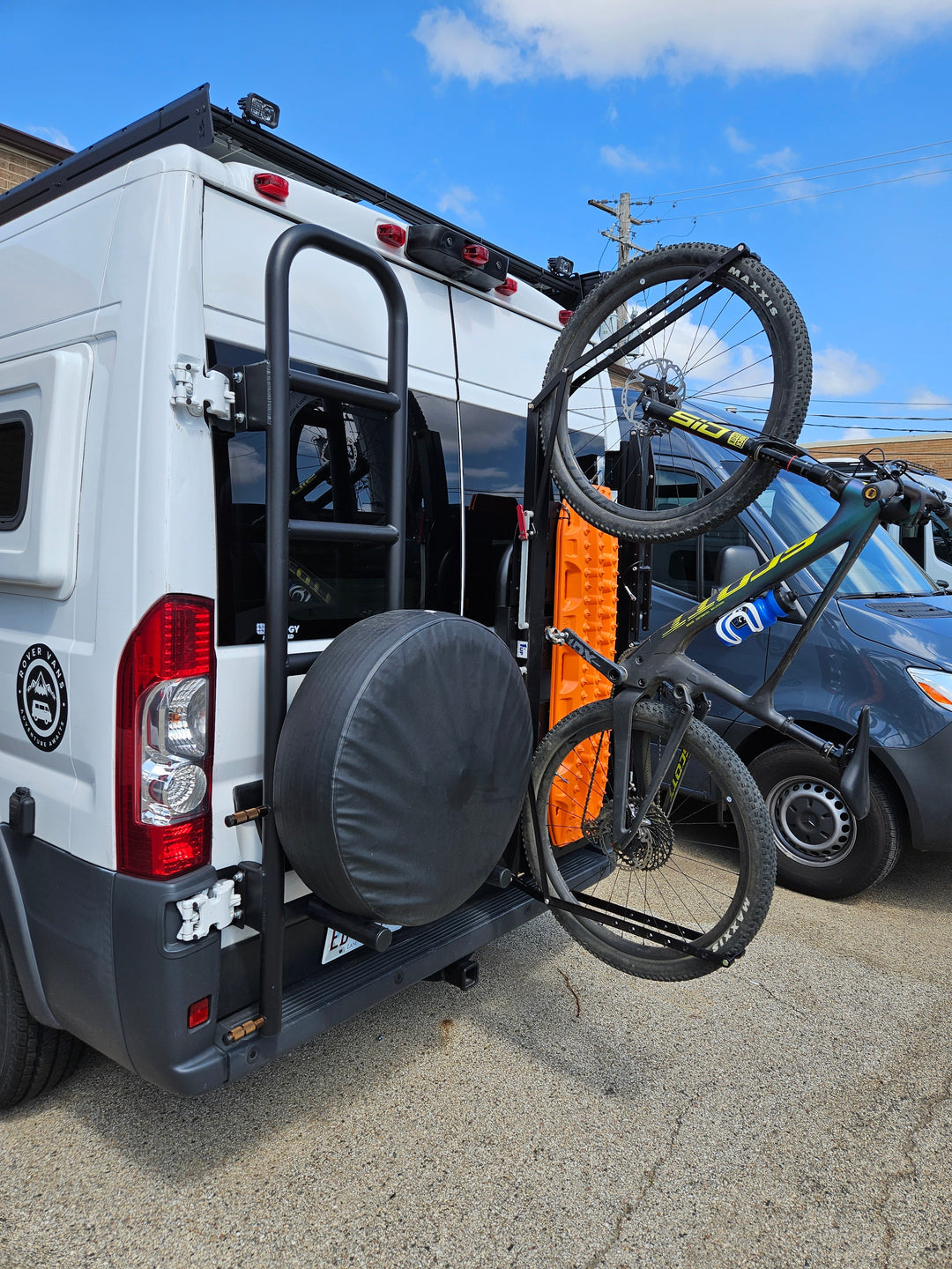 Rover Vans Tire Carrier & Ladder Combo for Ram ProMaster - Drill Through Version