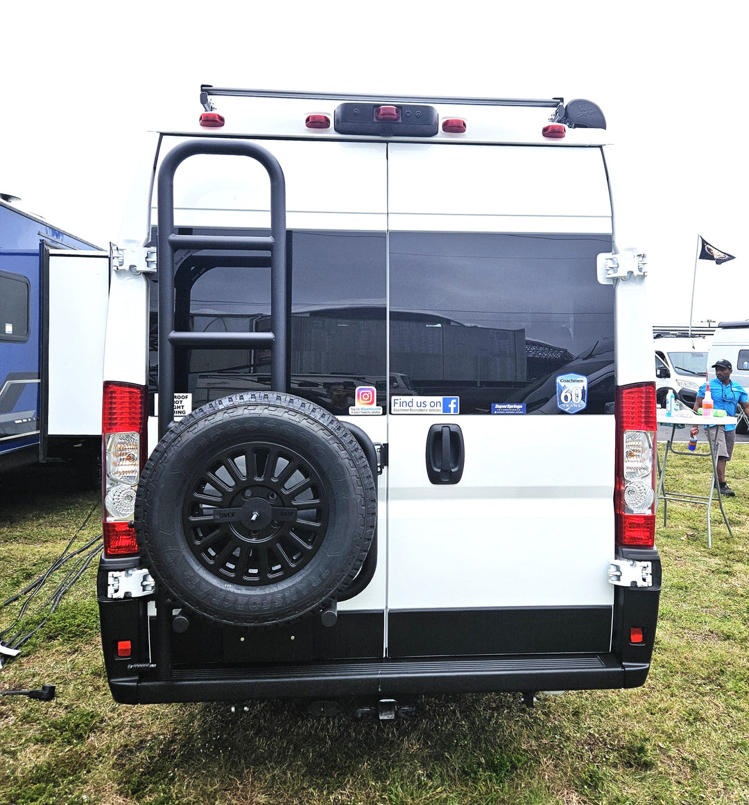 Rover Vans Tire Carrier & Ladder Combo for Ram ProMaster - Drill Through Version