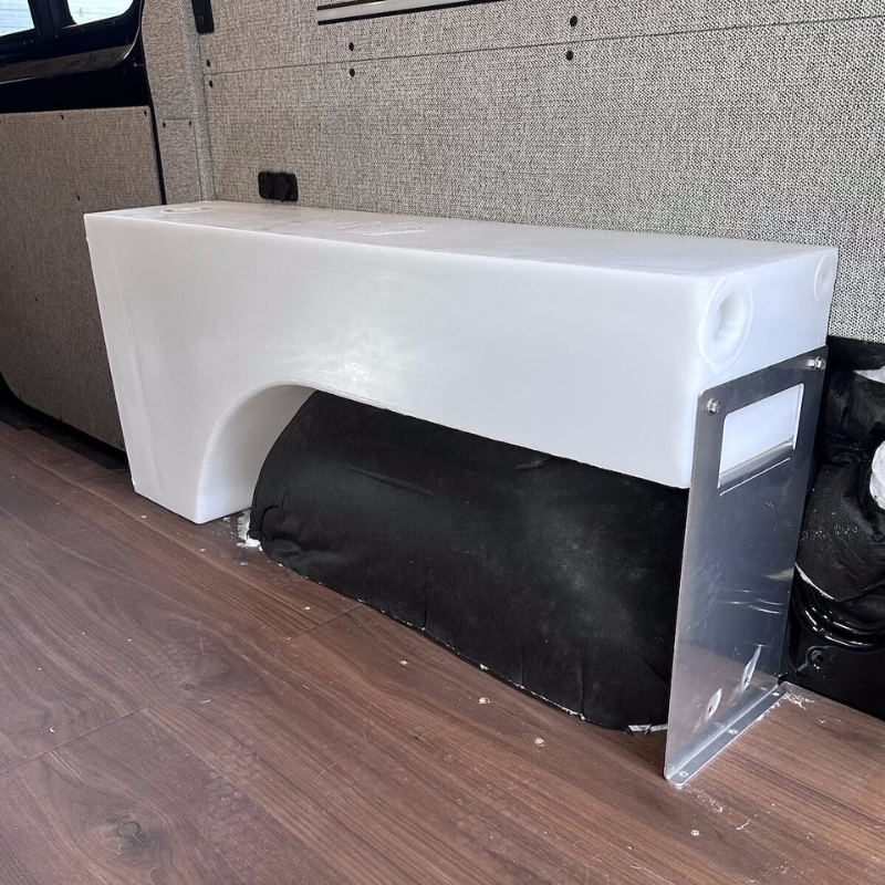 dually van wheel well water tank