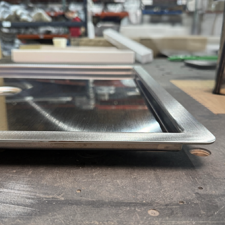 slim shower pan in floor