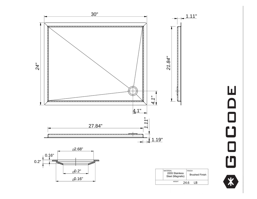 bottom left drain shower pan
