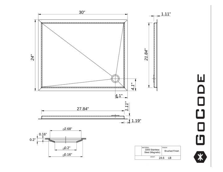bottom left drain shower pan