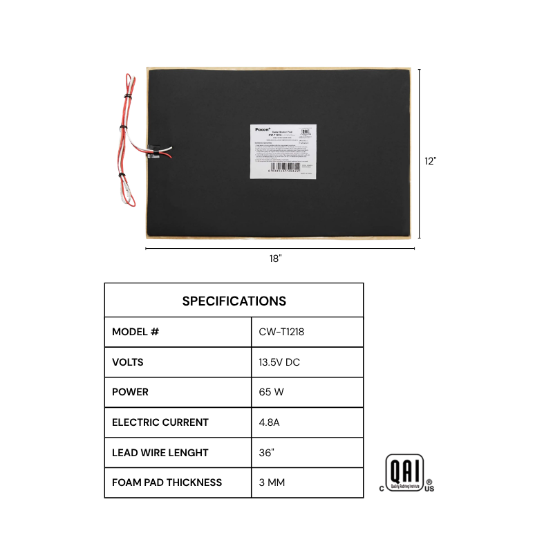 Preorder Facon 12" x 18" Tank Heater Pad – CW-T1218