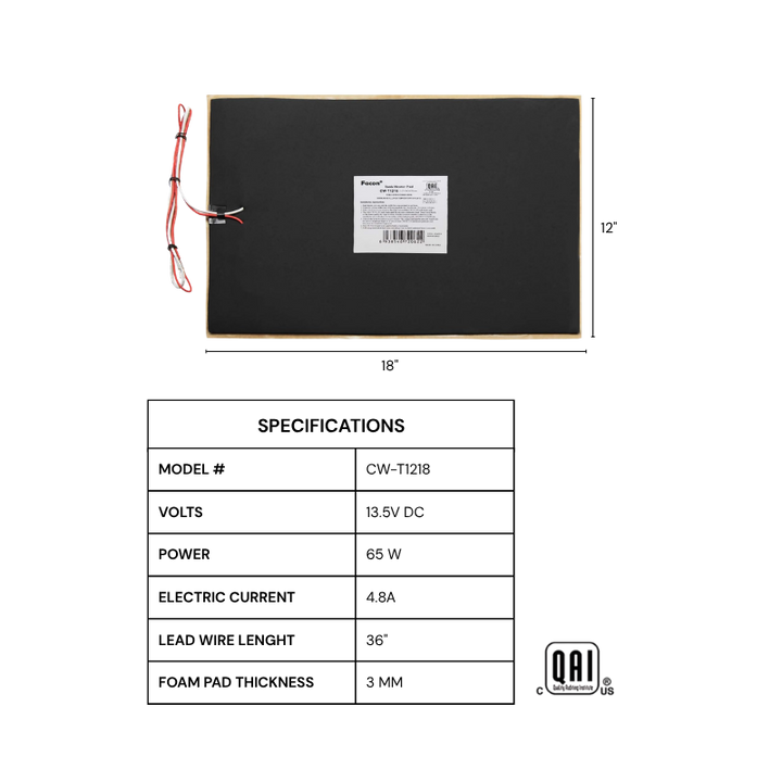 Preorder Facon 12" x 18" Tank Heater Pad – CW-T1218