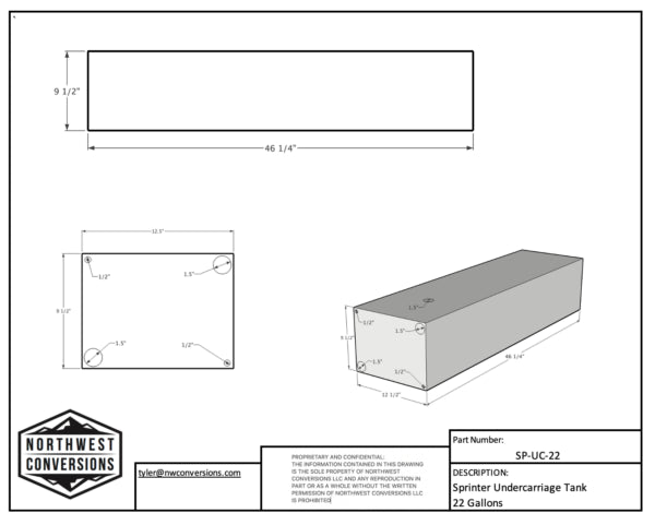 sprinter undermount water tank