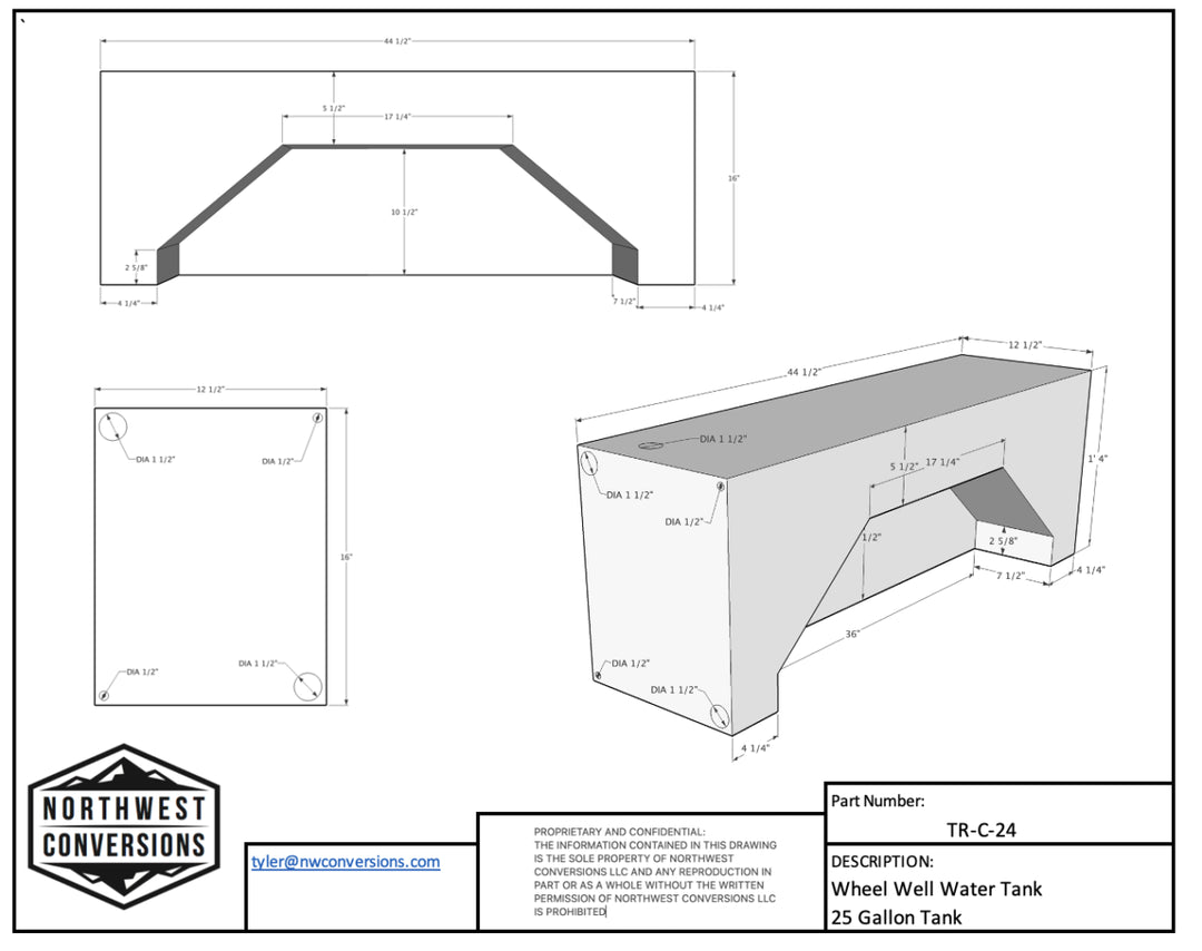 transit wheel well water tank