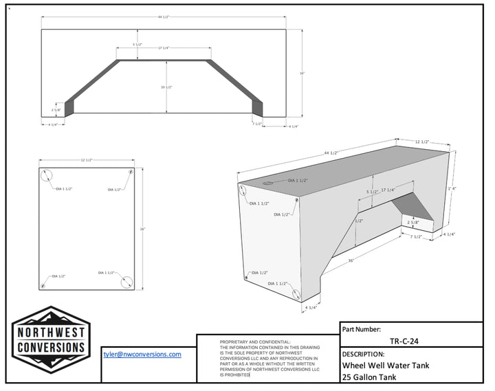 transit wheel well water tank